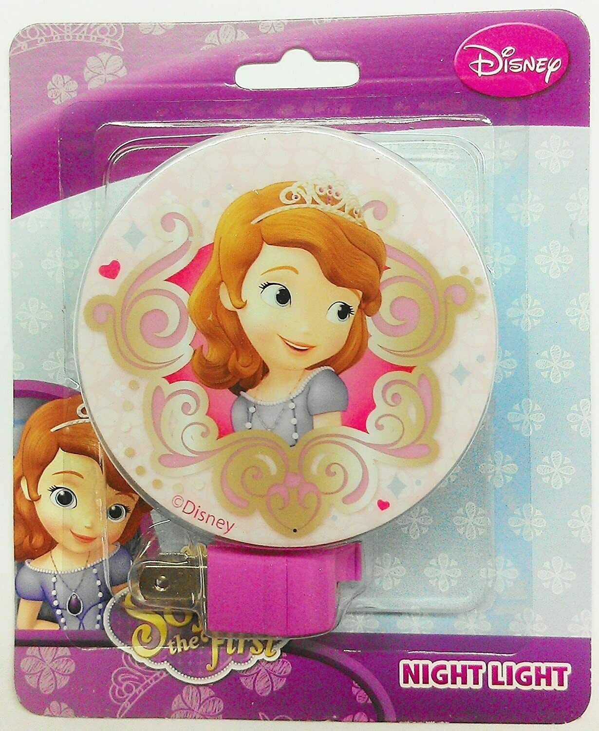 Round Cartoon Character Childrens Night Light Pincess Sofia (Set of 2)