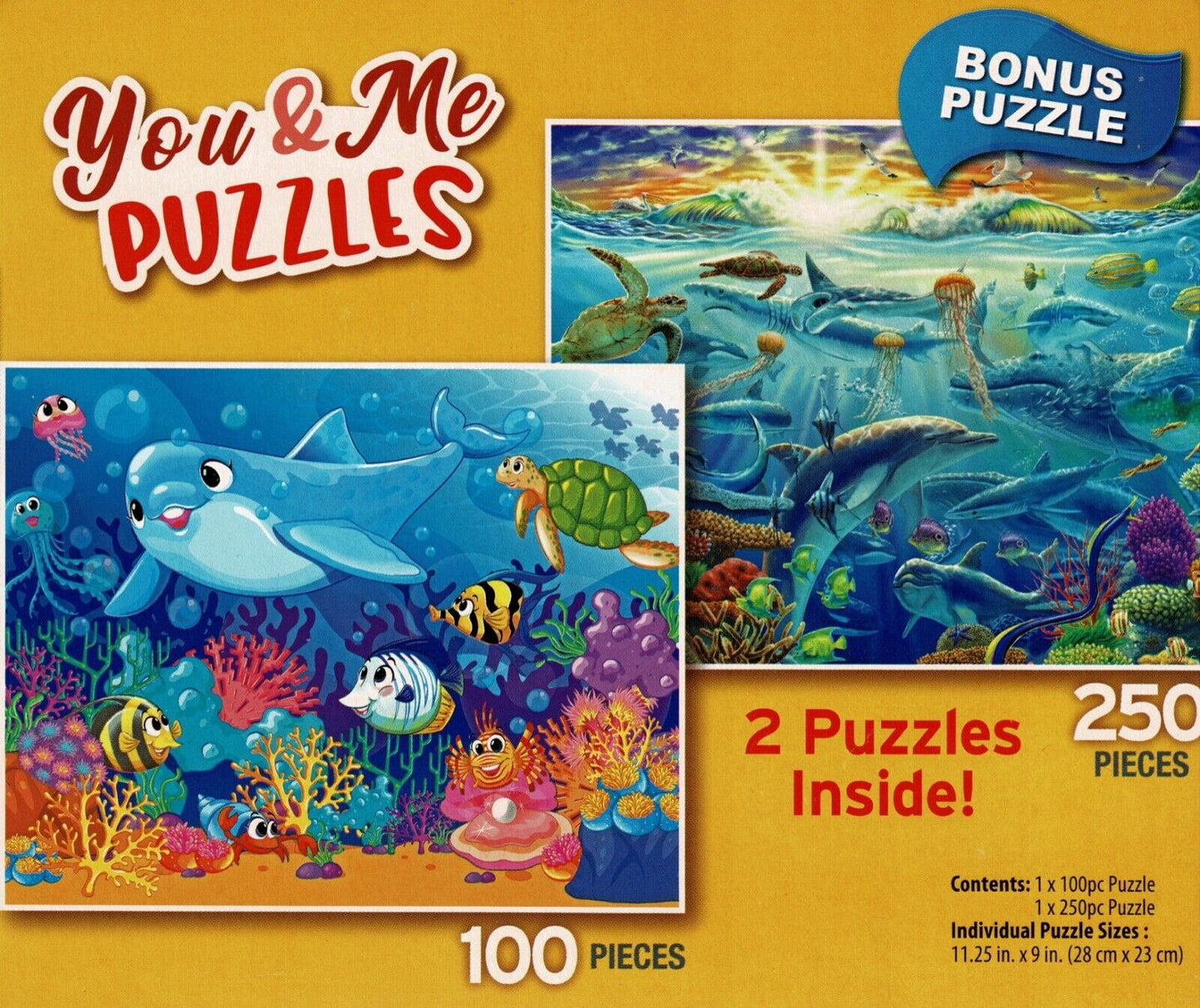 Dolphin Friends/Ocean of Life - Total 350 Piece, 2 Puzzles Inside