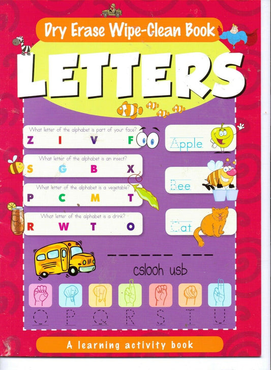 Dry Erase Wipe-Clean Book ~ Letters