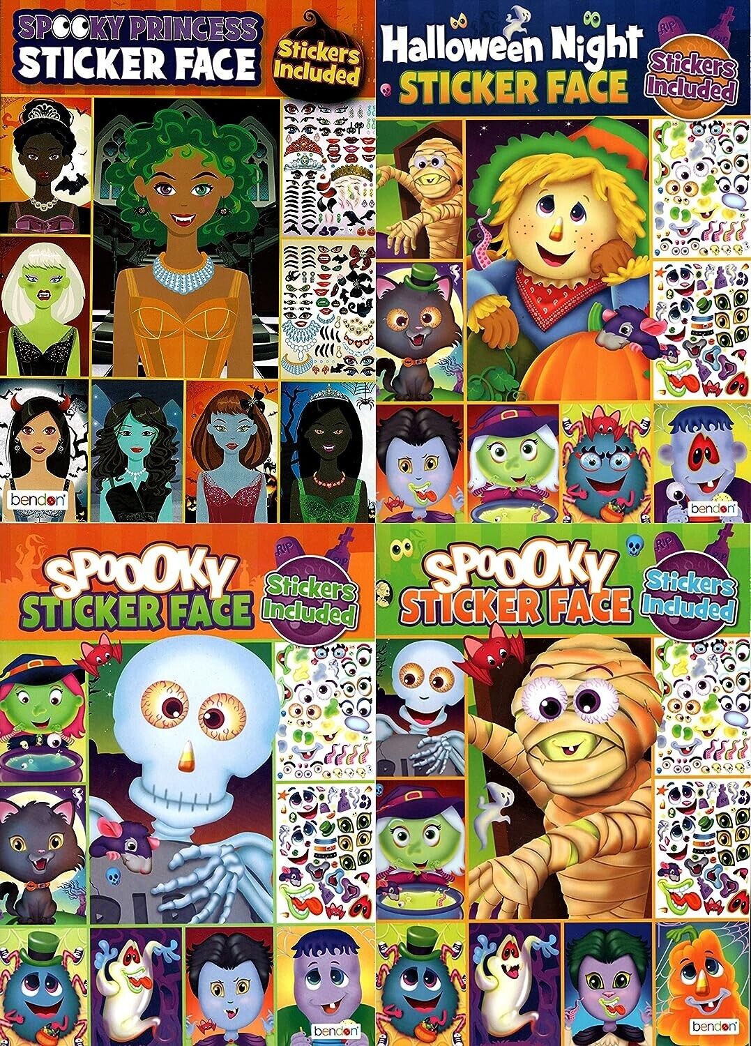 Spooky Sticker Face - Halloween Sticker Activity Book (Set of 4 Books)