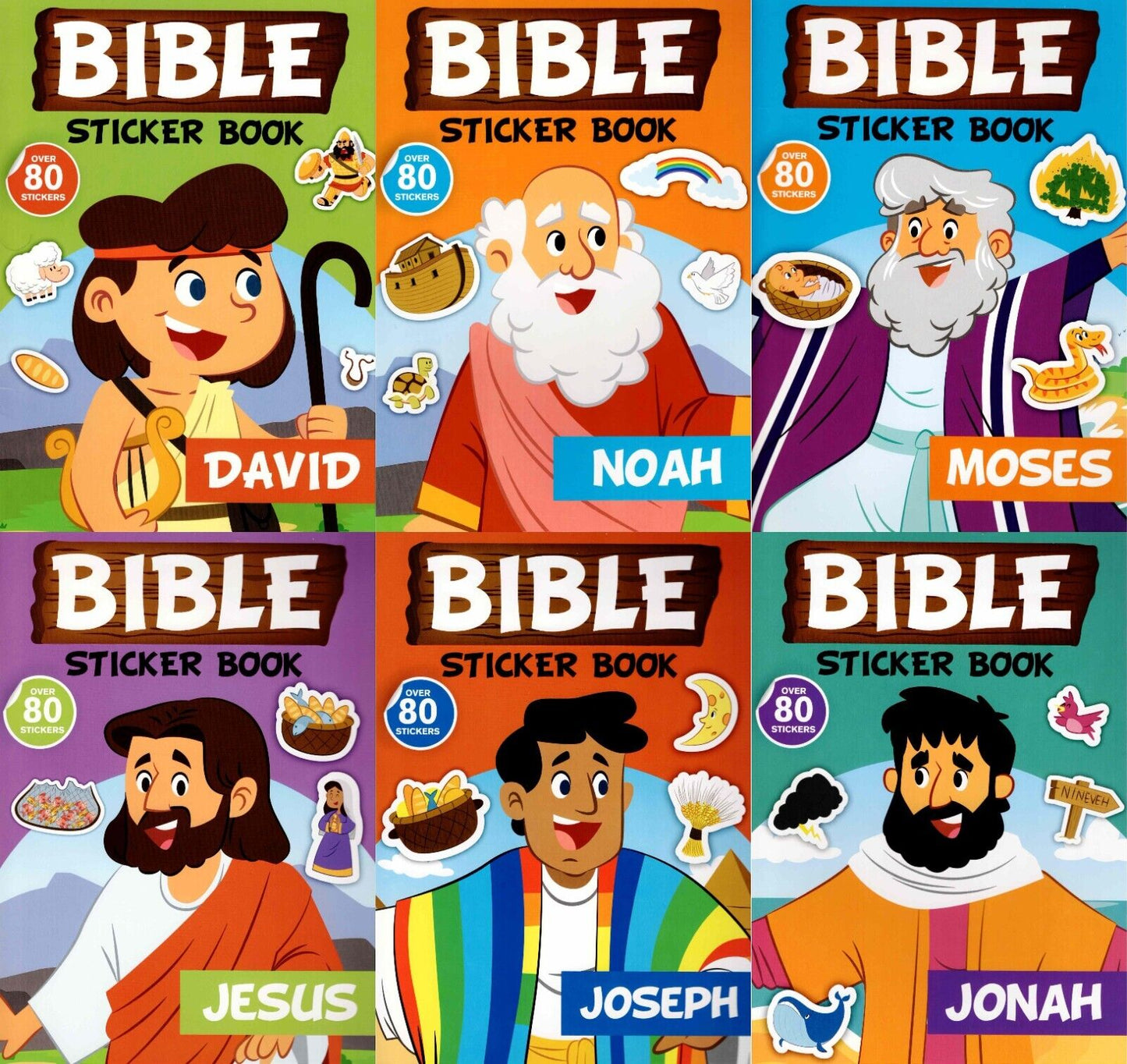 Bible Activity Jonah, Noah, Moses, Joseph, Jesus, David - Sticker Book v4