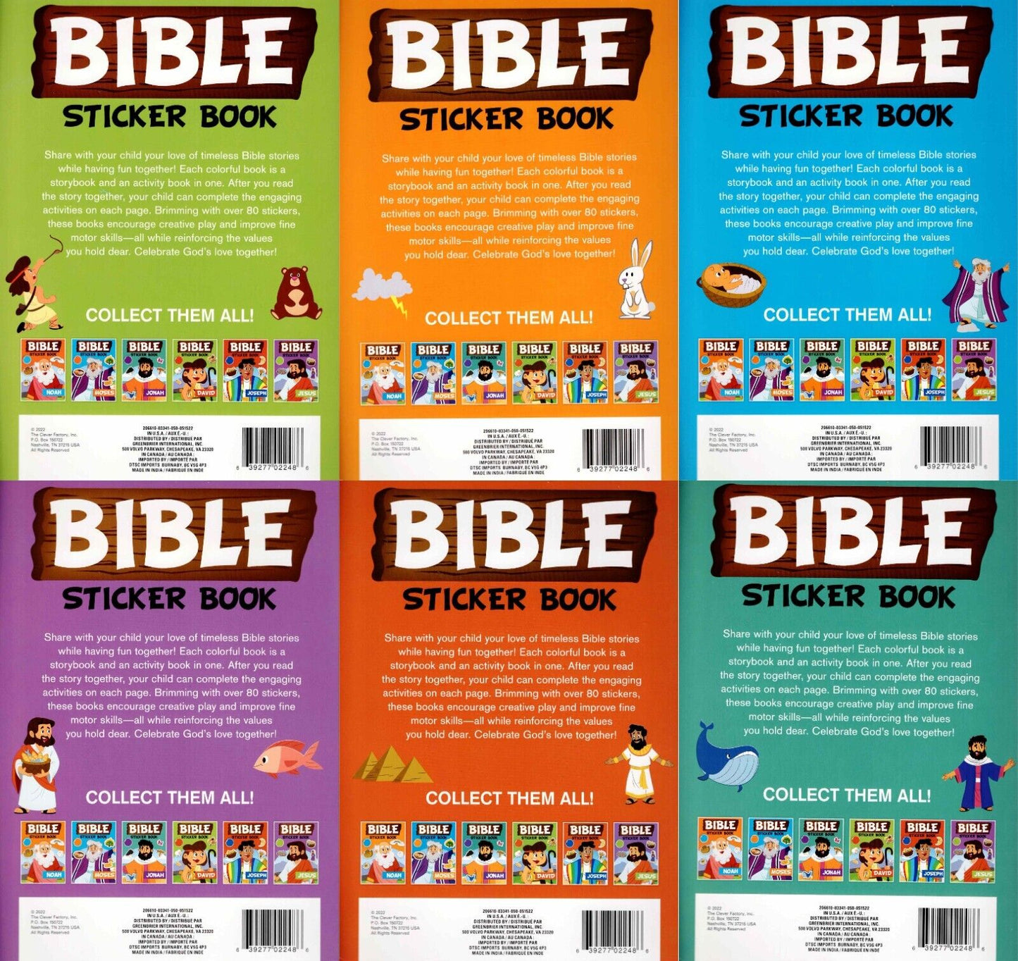 Bible Activity Jonah, Noah, Moses, Joseph, Jesus, David - Sticker Book v4