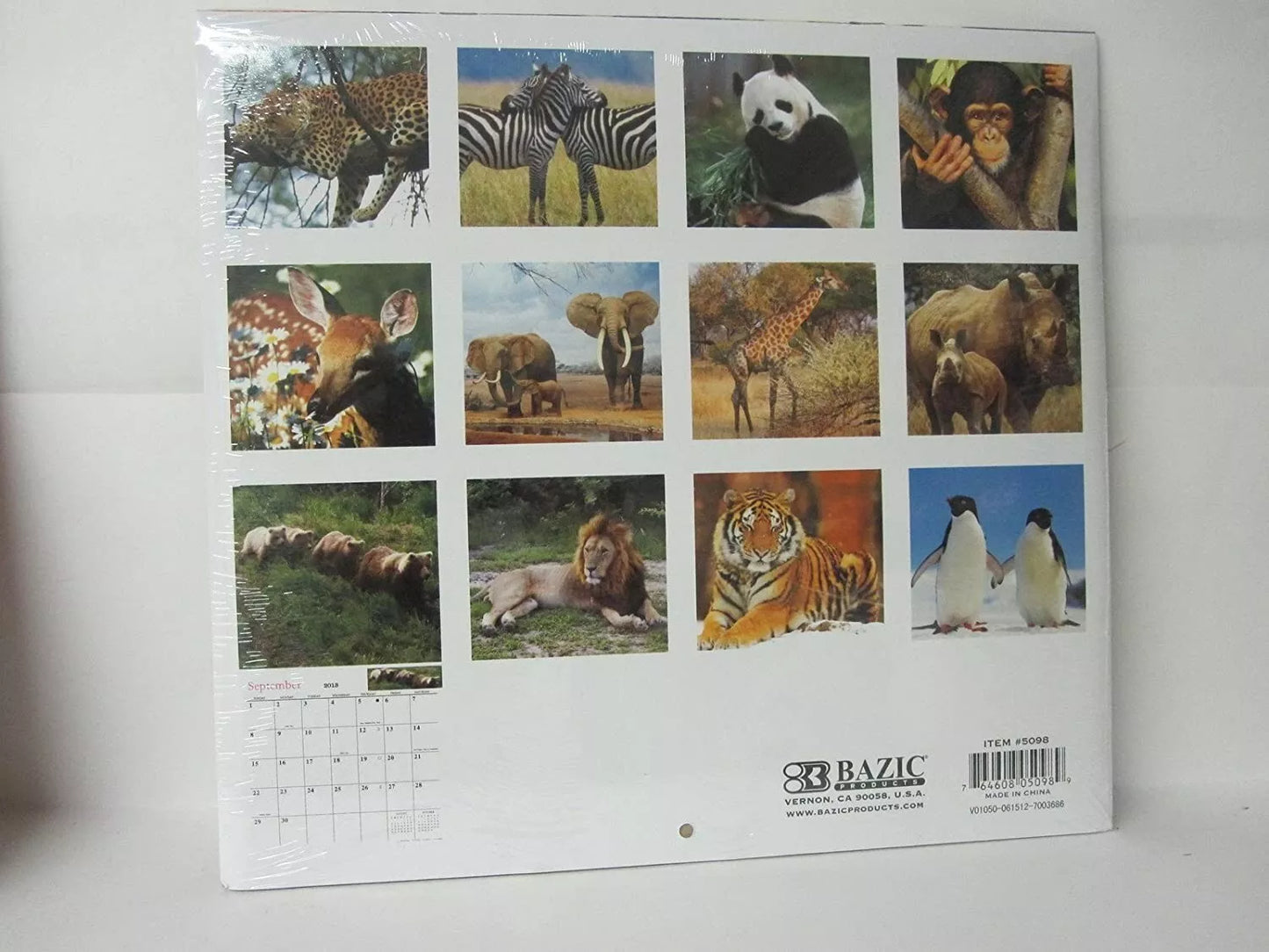 2013 Wild Animal Calendar 16 Month 12 x 24