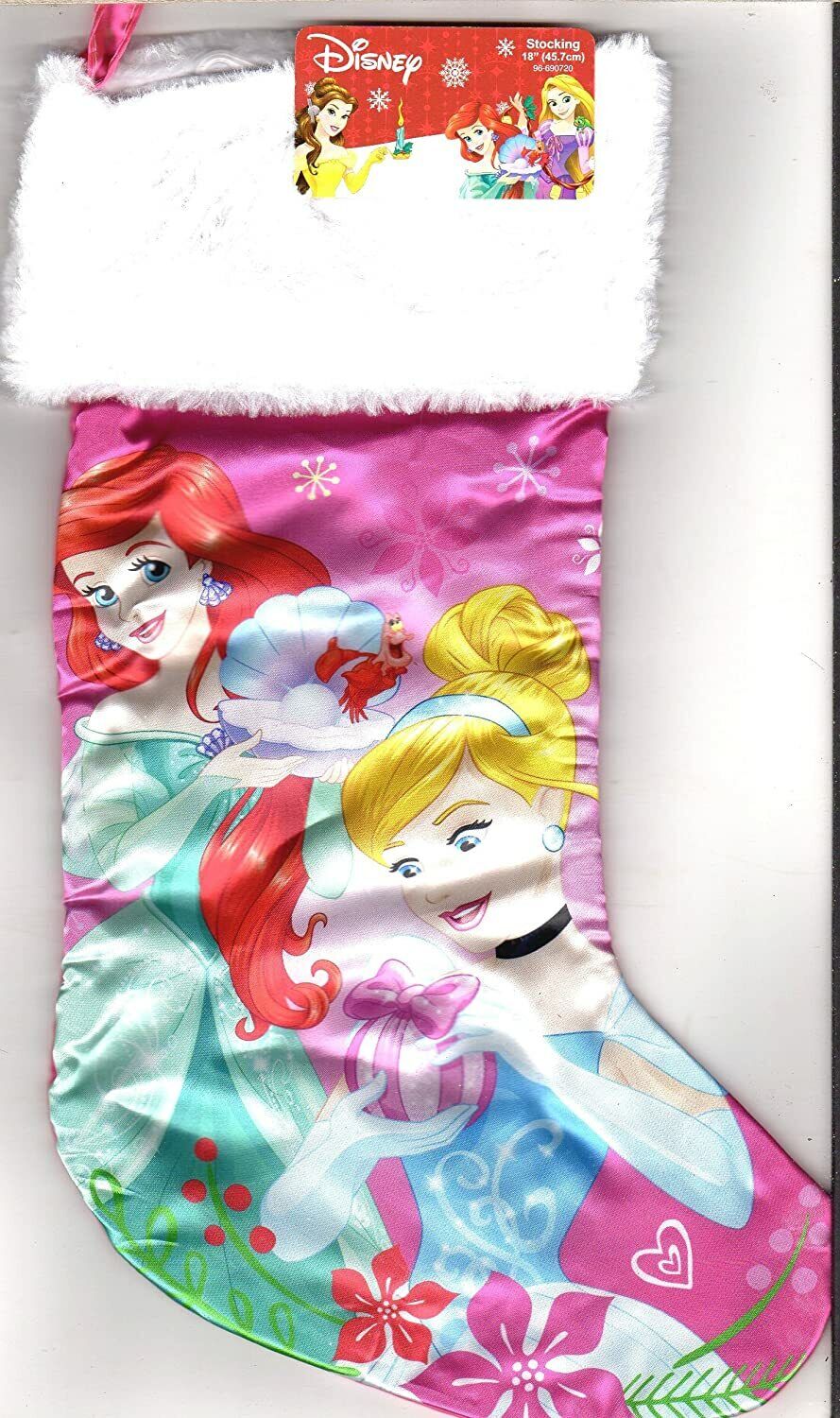 Disney Princess - 18" Full Printed Satin Christmas Stocking with Plush Cuff - v2