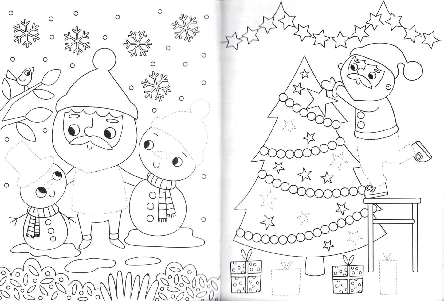 Dress Me Up - Snowman and Santa - Christmas Holiday - Activity Book Set of 2