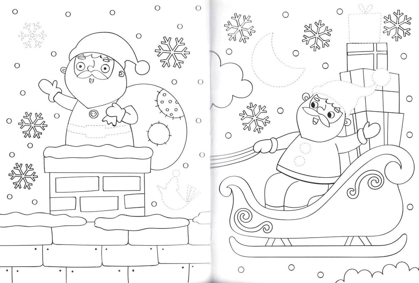 Dress Me Up - Snowman and Santa - Christmas Holiday - Activity Book Set of 2