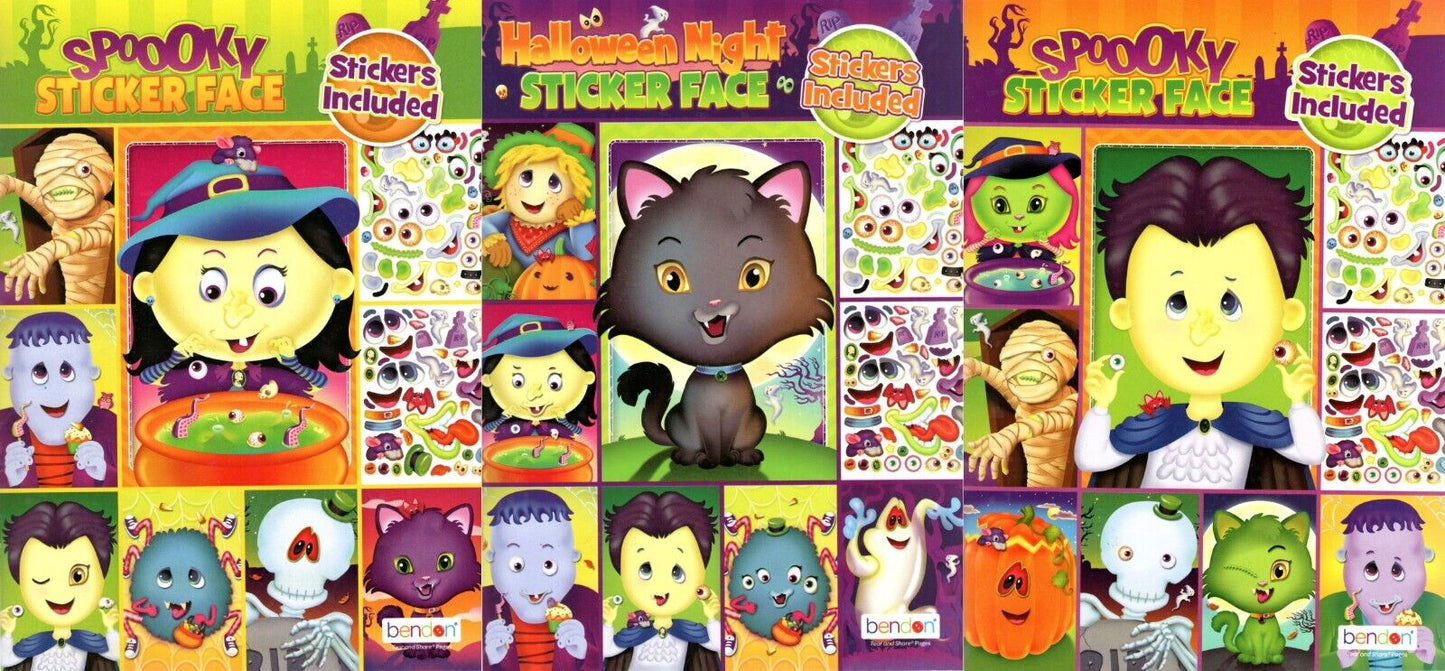 Spooky Sticker Face - Halloween Sticker Activity Book (Set of 4 Books) v3