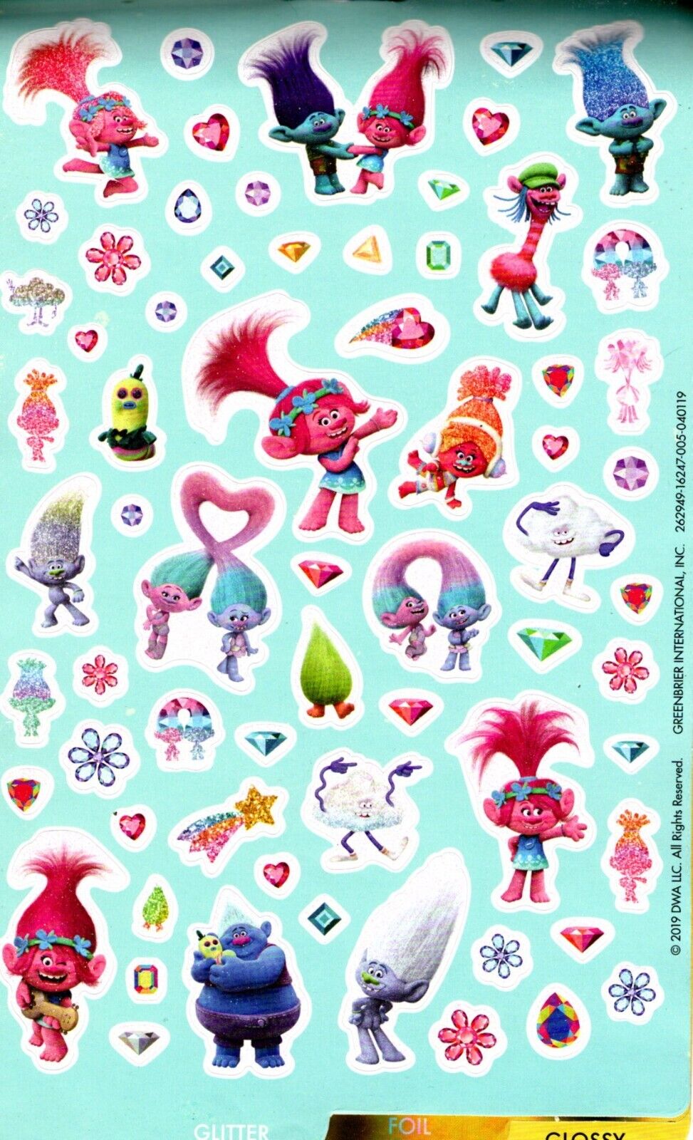 Trolls - Glitter, Puffy, Foil Stickers - Over 150 Stickers 4 Sheet Sticker Book