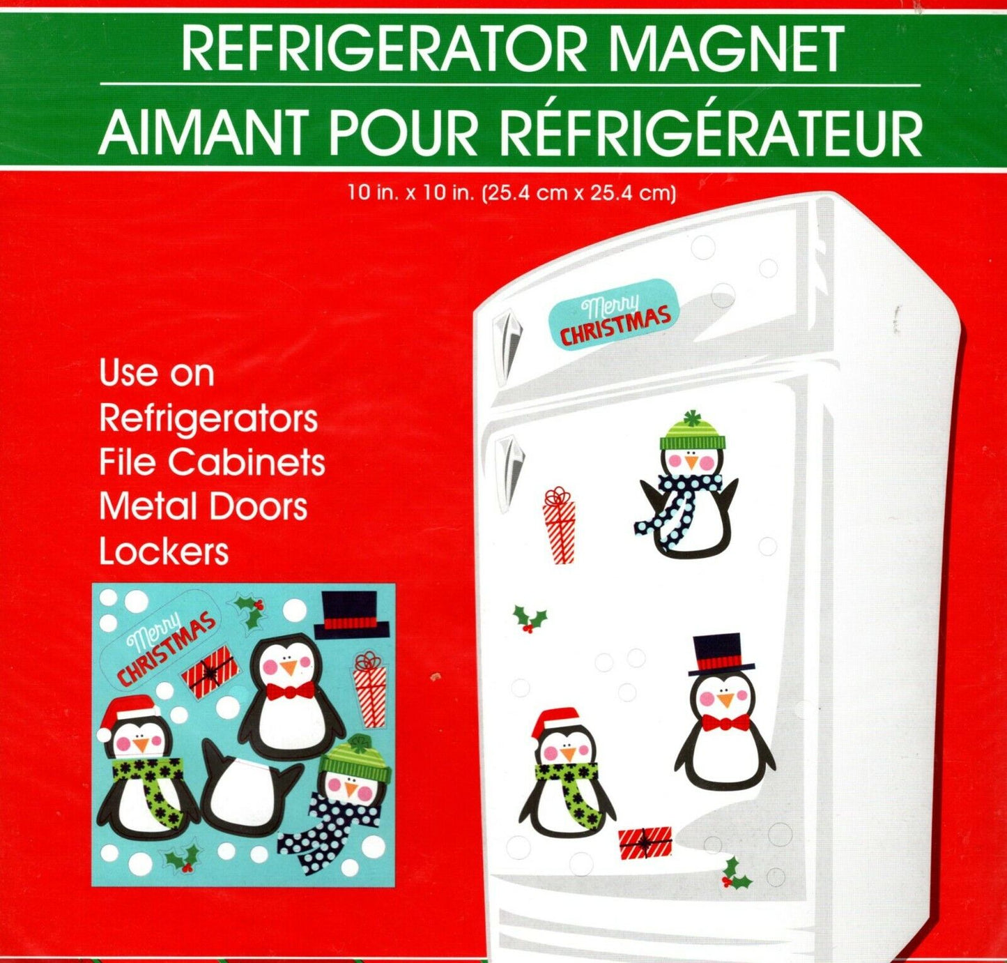 Christmas Holiday Decorative Fridge Magnet Set for Refrigerator, Locker