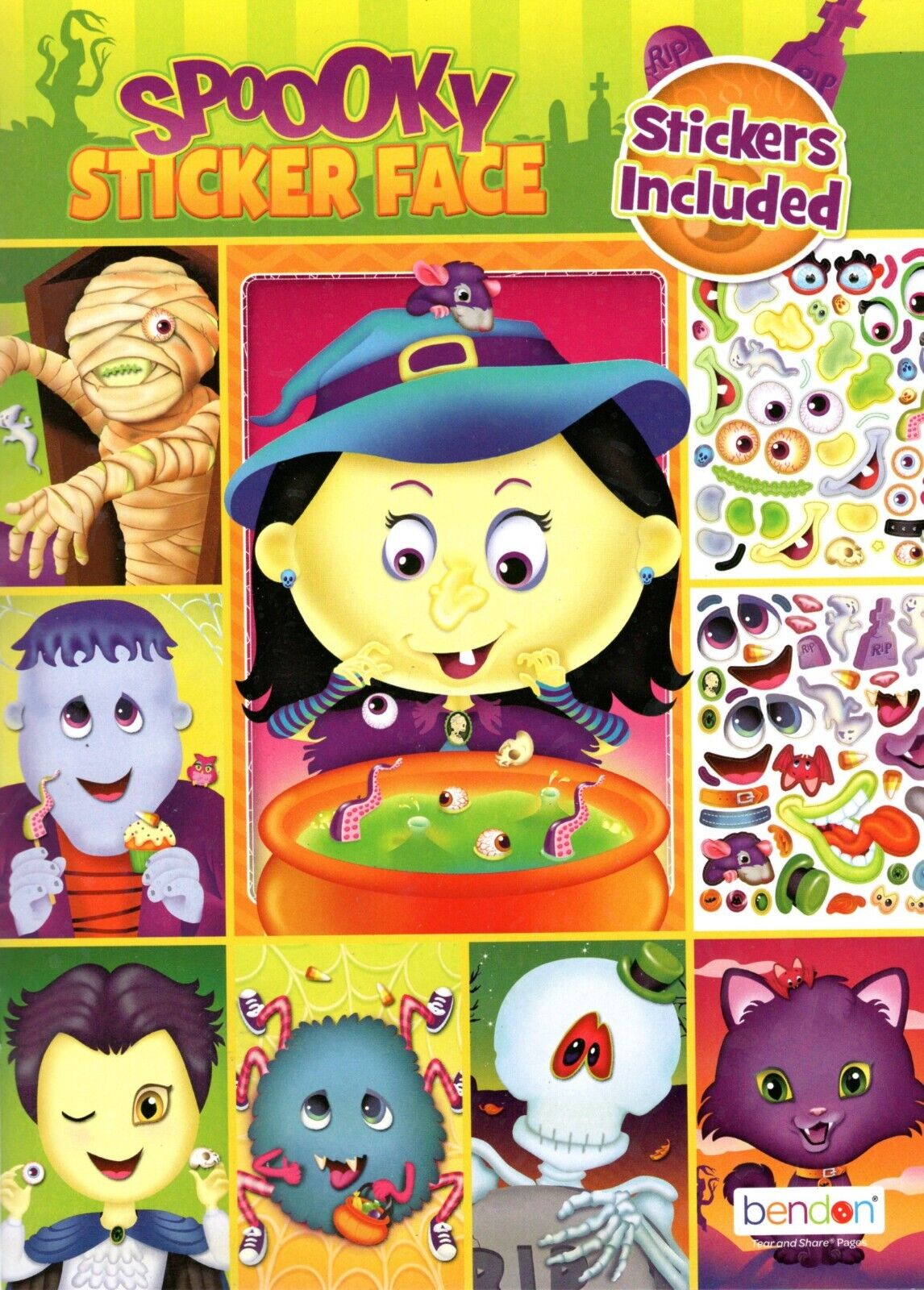 Spooky Sticker Face - Halloween Sticker Activity Book v7