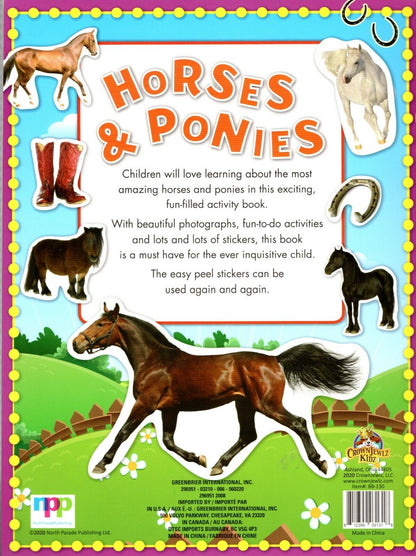 Horses & Ponies - Sticker Activity Book - More Than 100 Reusable Stickers Inside