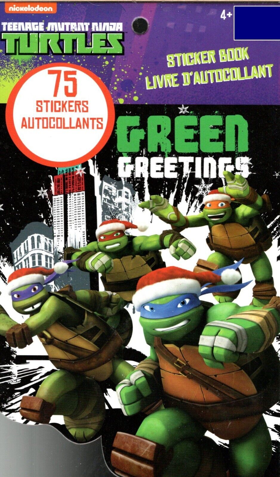 Holiday Christmas Sticker Books - Ninja Turtles Green Greetings 75 Stickers