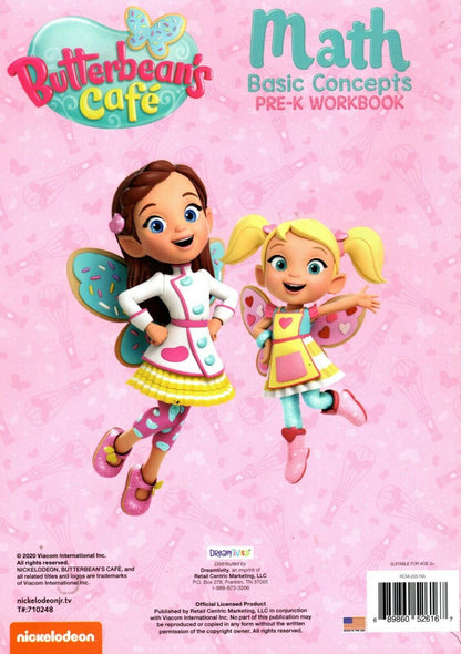 Educational Workbooks - Butterbean`s Cafe. - Math Basic Concepts Pre-k Activity