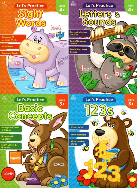 let's Practice - Educational Workbooks - (Set of 4 Books) - v1