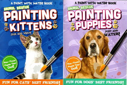 A Paint with Water - Animal Rescue Painting Kittens and Painting Puppies (Set of 2 Books)