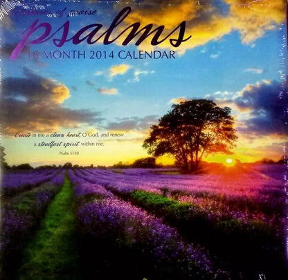 2014 - Psalms 16 Month Wall Calendar - 12x12 - NEW