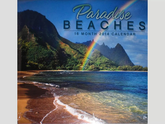 Paradise Beaches 16 Month 2014 Mini Wall Calendar