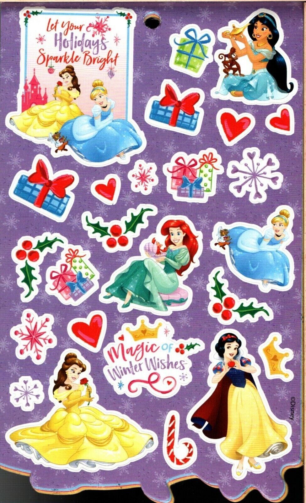 Holiday Christmas Sticker Books - Disney Princess 125 Stickers (Set of 2 Pack)