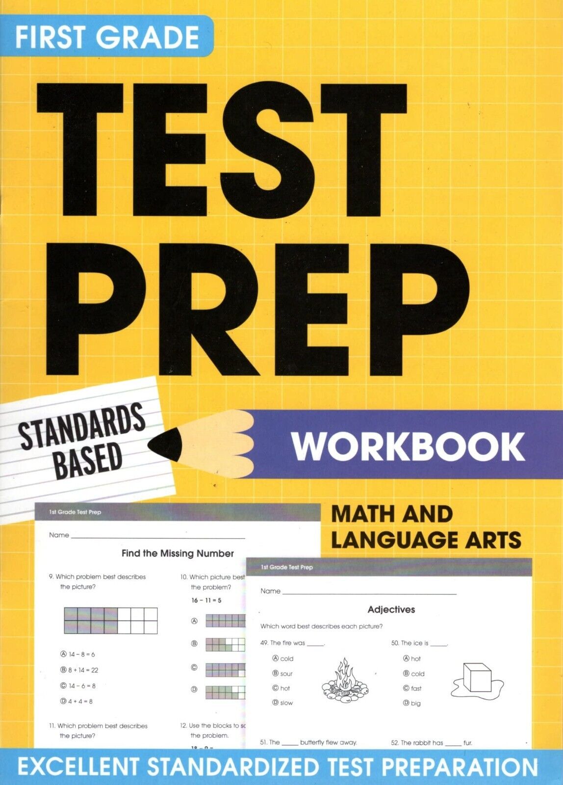 First Grade Math & Language Arts Test Prep Workbook v35