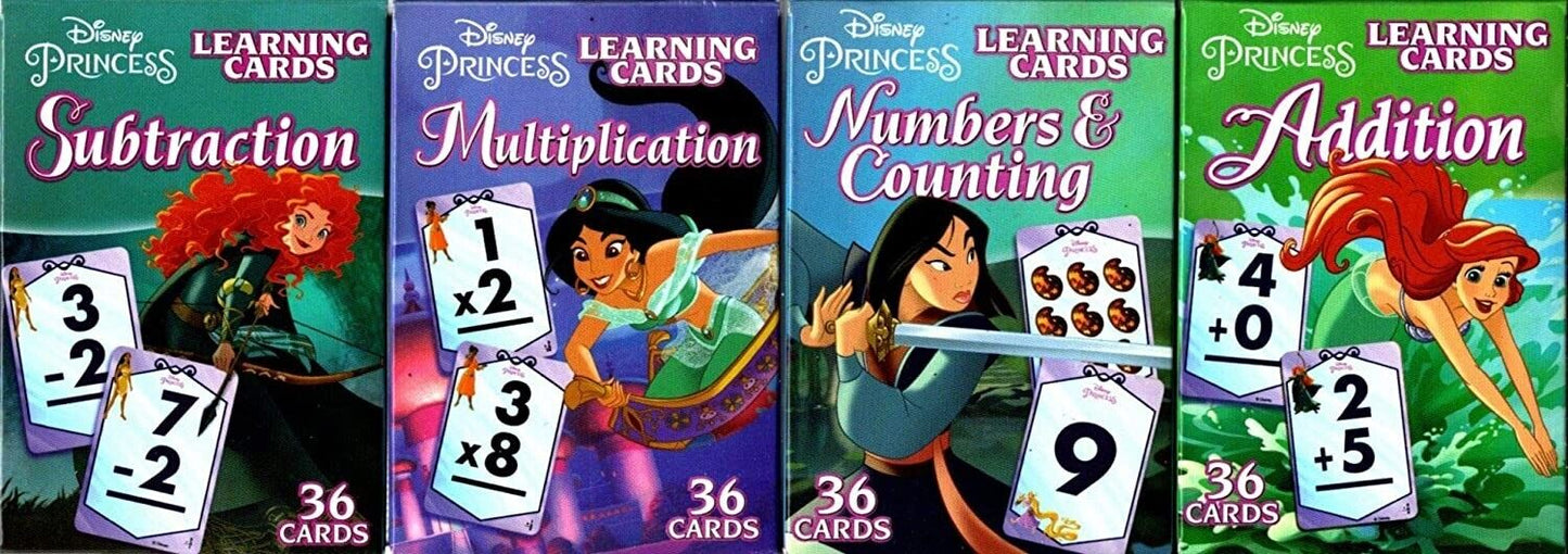 Princess Learning Educational Flash Cards ( Set of 4 Decks)