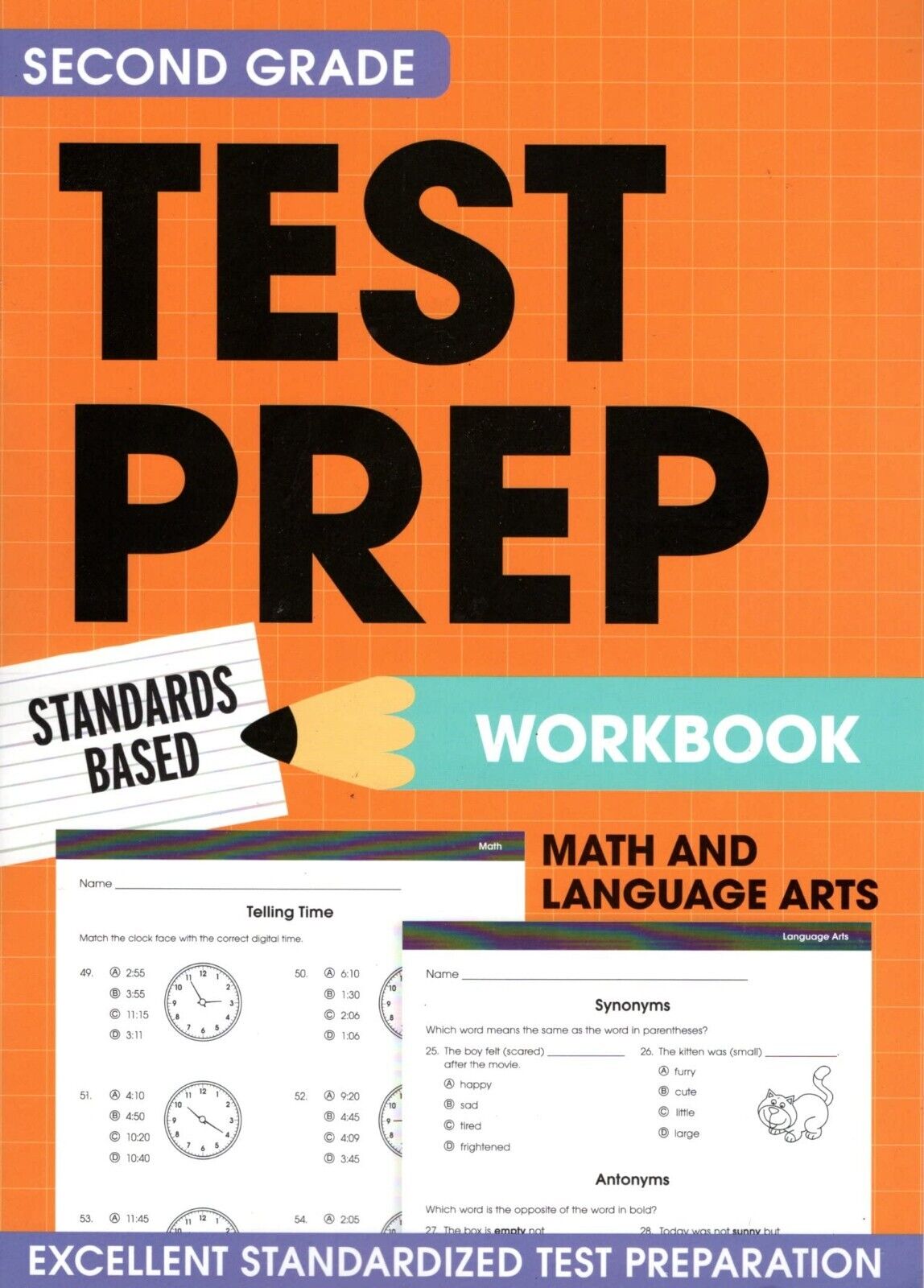 Second Grade Math & Language Arts Test Prep Workbook v35