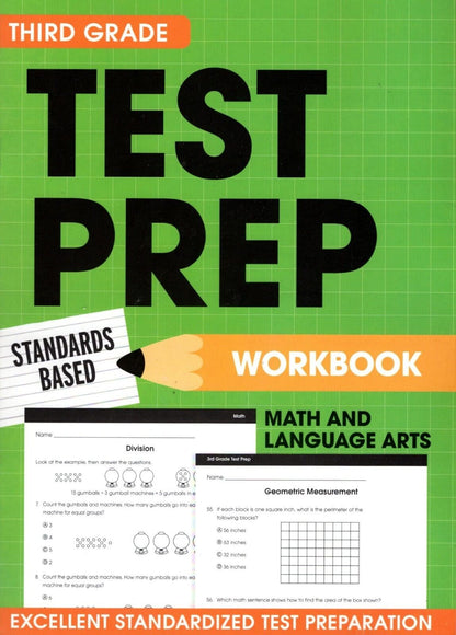 Third Grade Math & Language Arts Test Prep Workbook