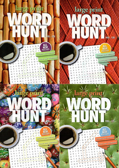 Large Print Word Hunt - All New Puzzles - Vol.125-128