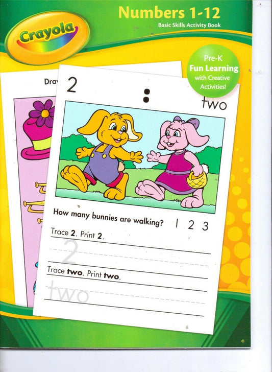 Crayola Numbers 1-12 Basic Skills Activity Book (Pre-K) Workbook