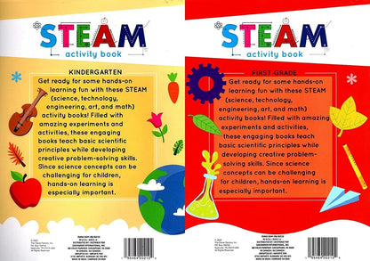 Kindergarten & First Grade - Steam Educational Workbooks - (Set of 2 Books)