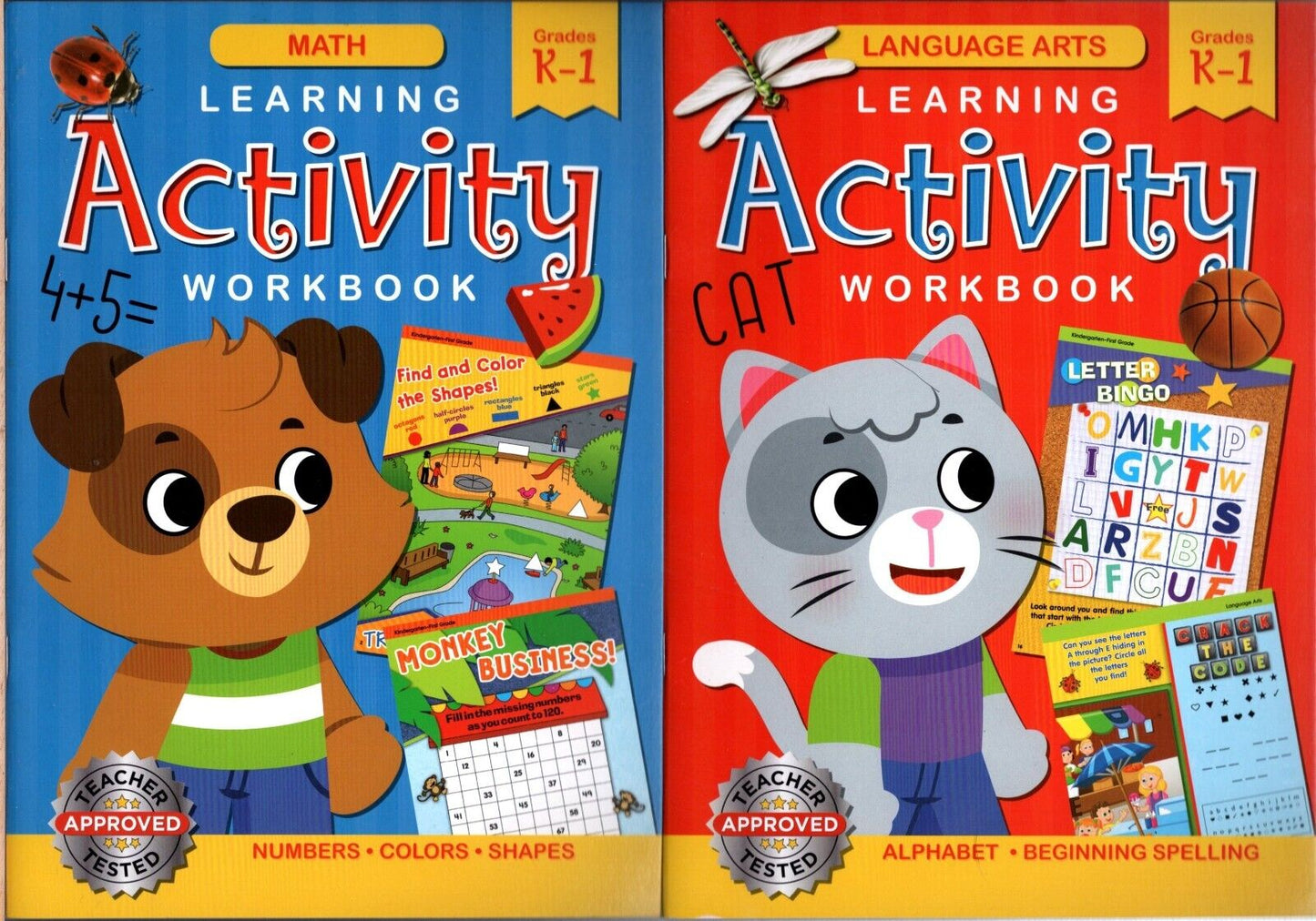 Learning Activity Workbook Grades K 1 + Math Grades K 1 - Teacher Approved Set