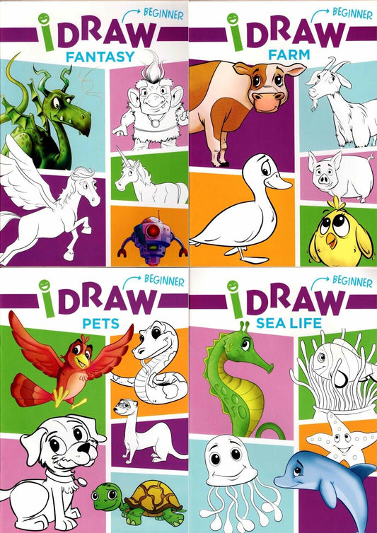 Beginner iDraw - Learn to Draw Instructional Step-by-Step Tutorial Books Set