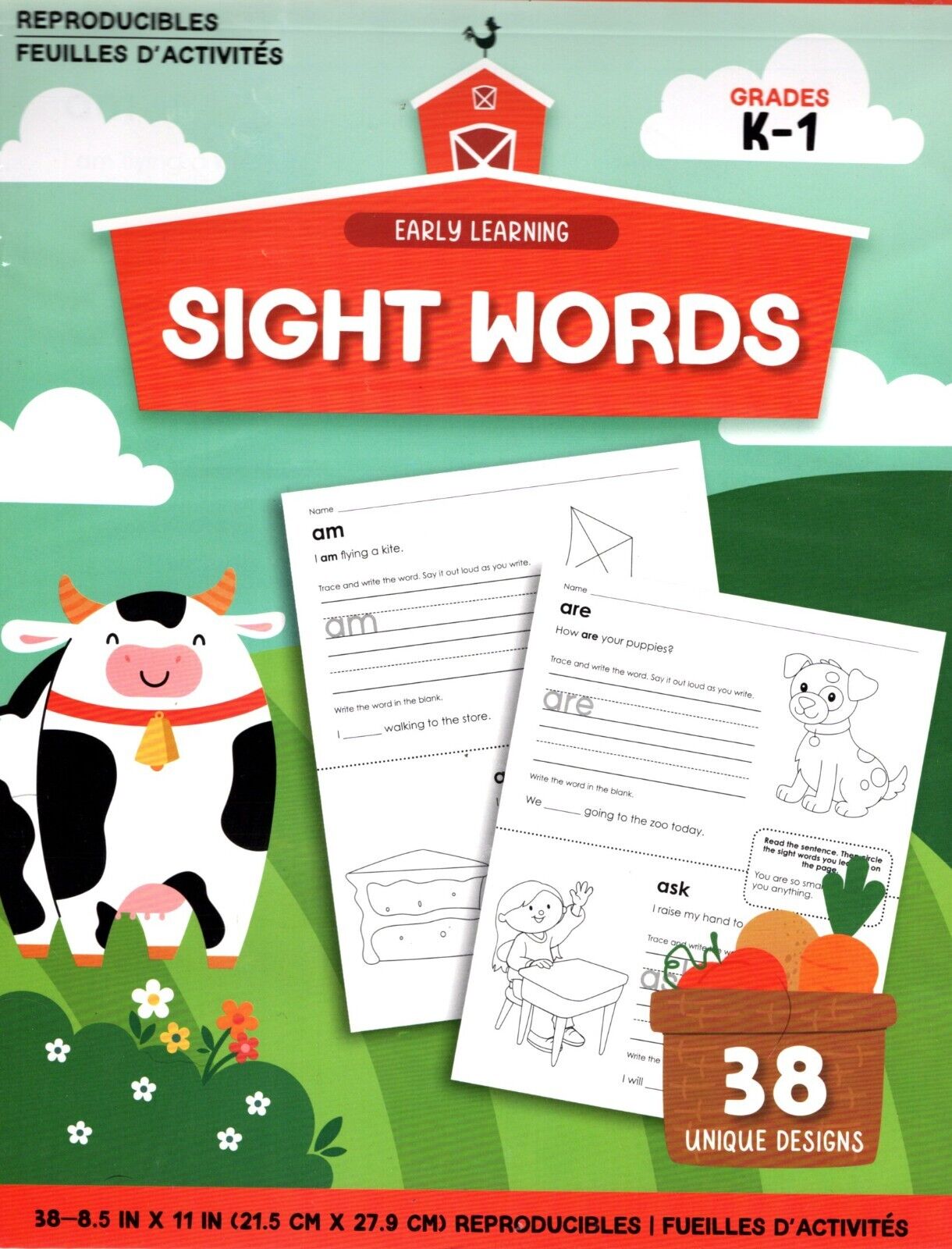 Early Learning Sight Words - Reproducible Educational Workbook - Grades K - 1 v2