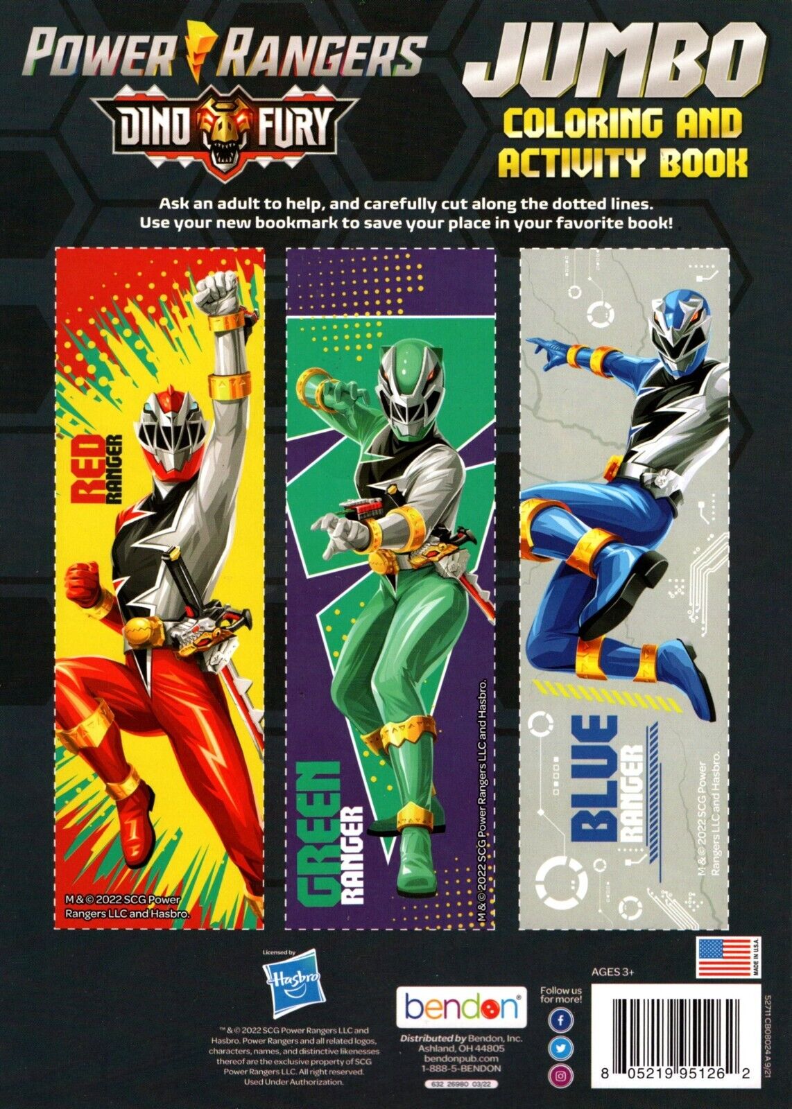 Power Rangers - Dino Fury - Jumbo Coloring & Activity Book Book 80 pages + Stickers