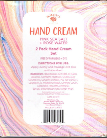 Hand Cream - Pink Sea Salt + Rose Water 2 Pack Set Moisturize 2 x 1fl oz (30ml)