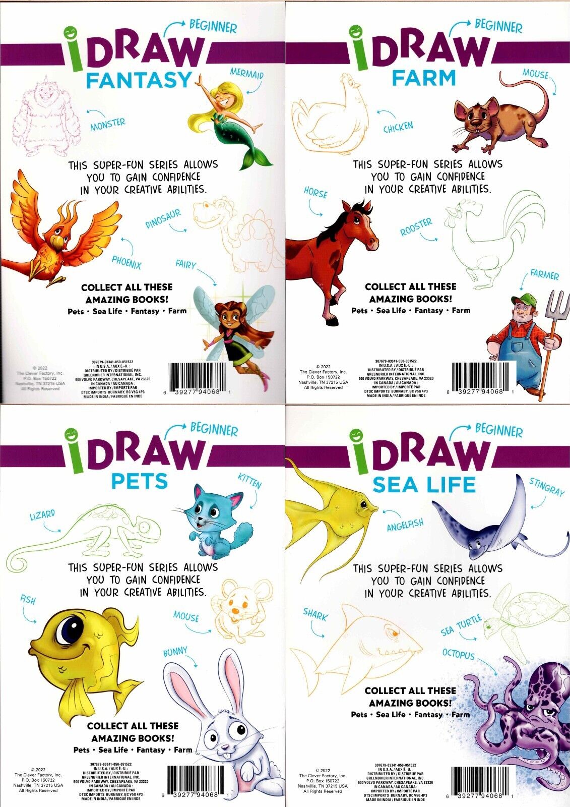 Beginner iDraw - Learn to Draw Instructional Step-by-Step Tutorial Books Set