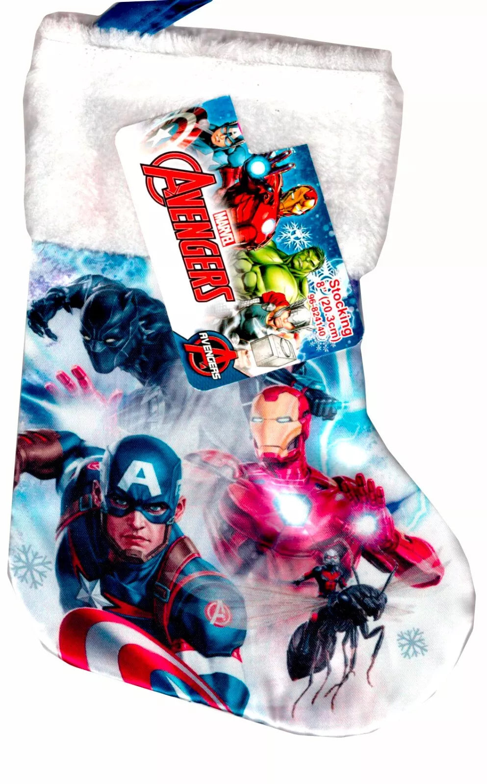 Avengers & Spider - (Mini Size) 8" Printed Satin Christmas Stocking Plush Cuff