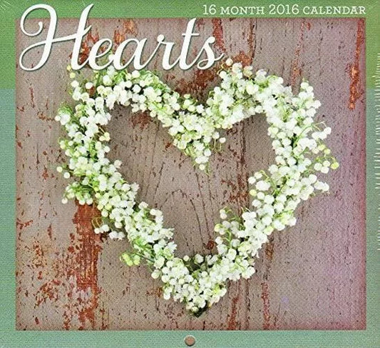 2016 16 Month Mini Wall Calendar (Hearts)