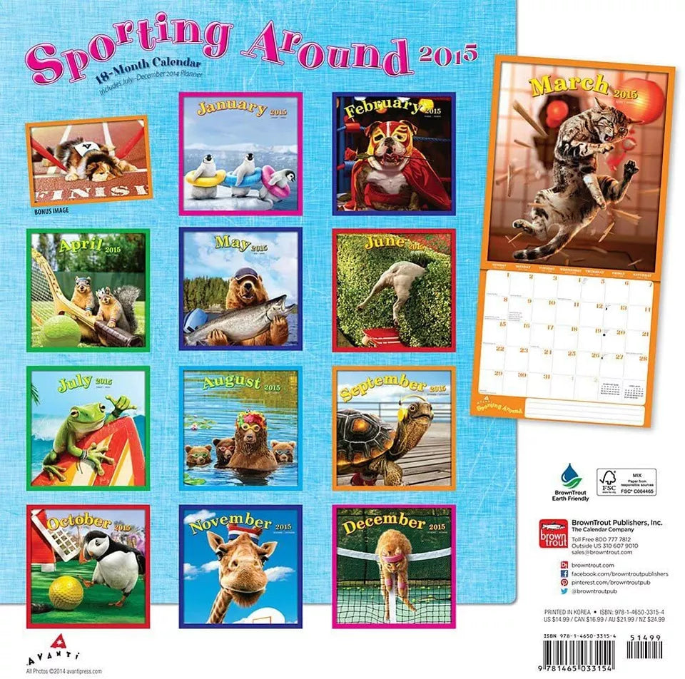 Sporting Around 2015 Wall Calendar