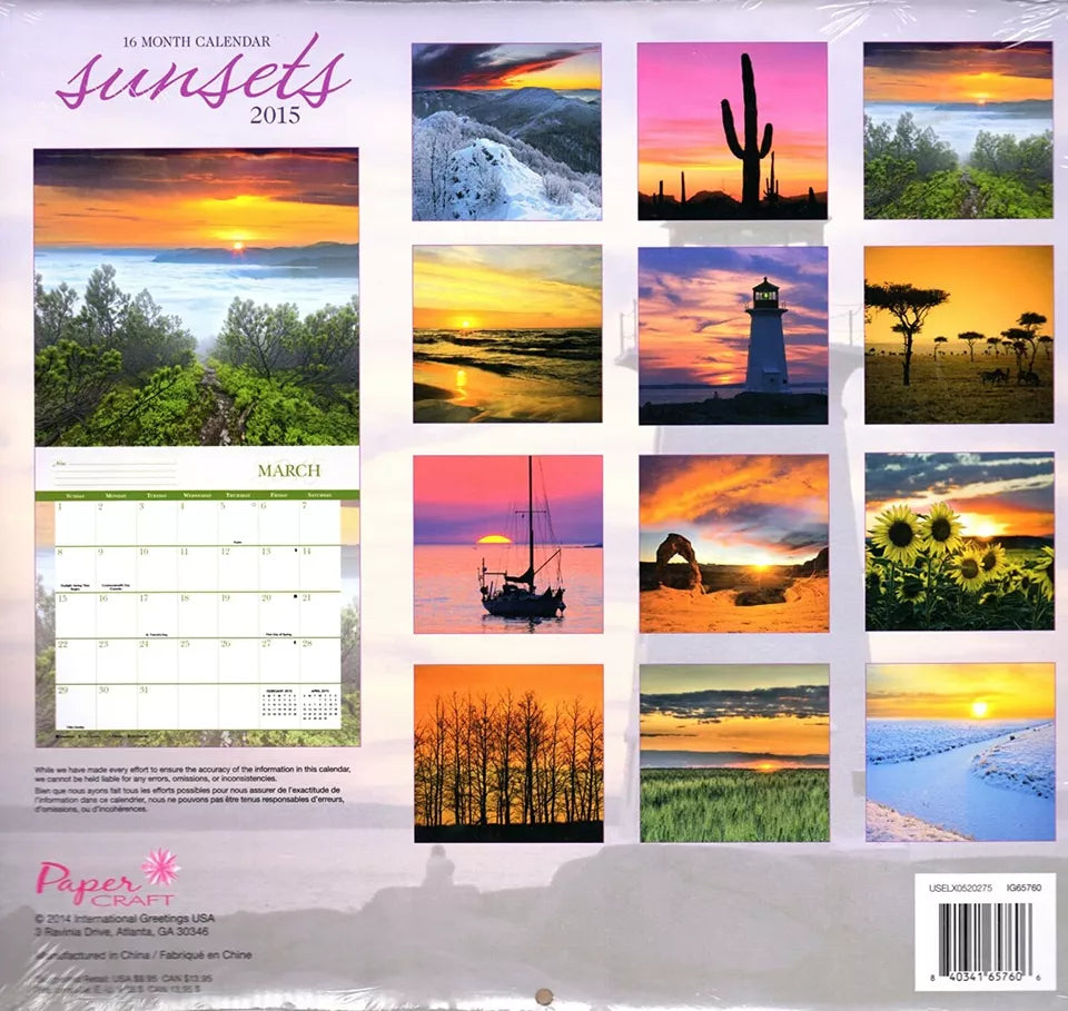 Sansets - 2015 16 Month Calendar