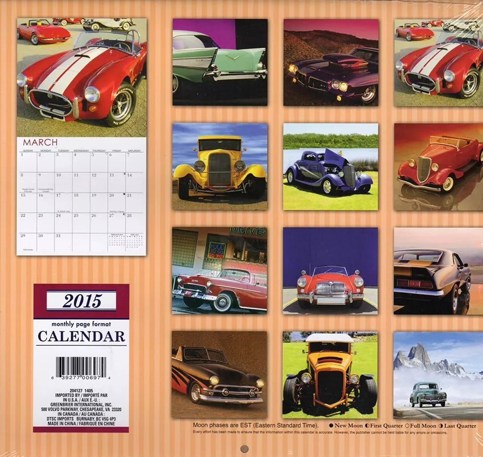 Classic Cars - 2015 12 Month Calendar Includes 12 Month Mini Calendar