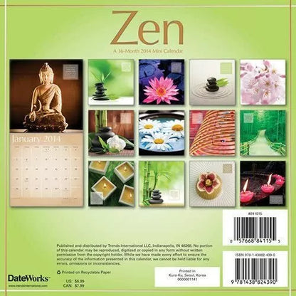 Zen 2014 Small Wall Calendar