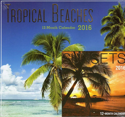 Tropical Beaches - 2016-12 Month Wall Calendar Plus Mini Calendar