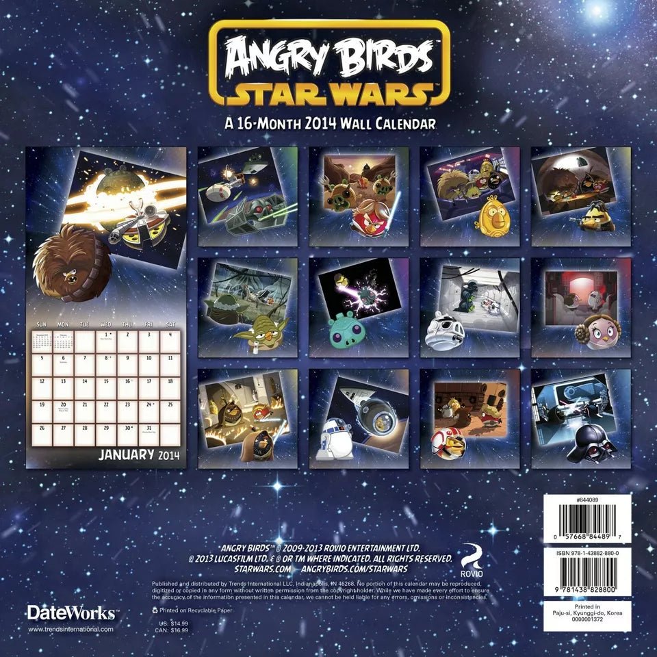 Angry Birds Star Wars 2014 Calendar