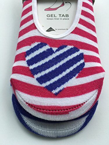 Peds Ladies Ultra Low Cut Liners with Heart Design