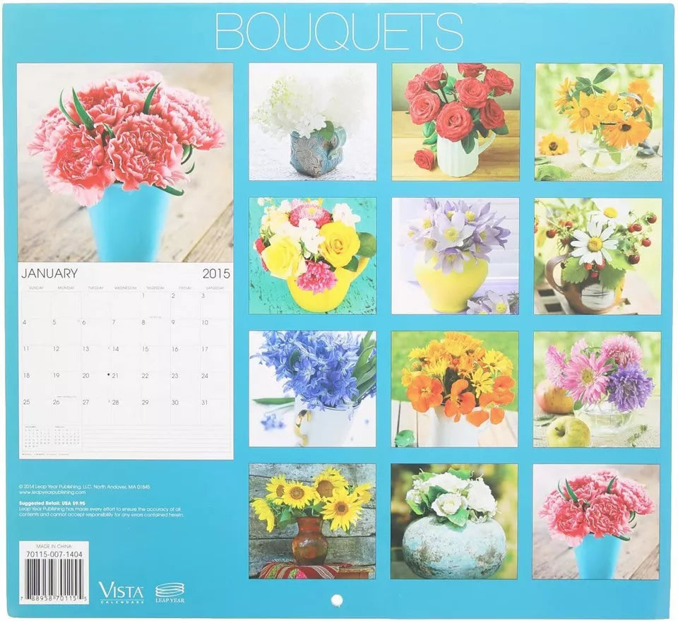 2015 Bouquets 12x11 Vista 16-Month Wall Calendar