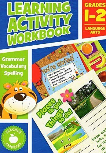 Set of 2 Workbooks Learning Activity Workbook - Language Arts + Math - Grade 1-2