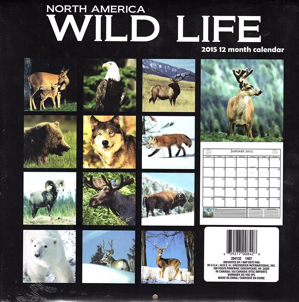 North America Wild Life - 2015 12 Month Wall Calendar