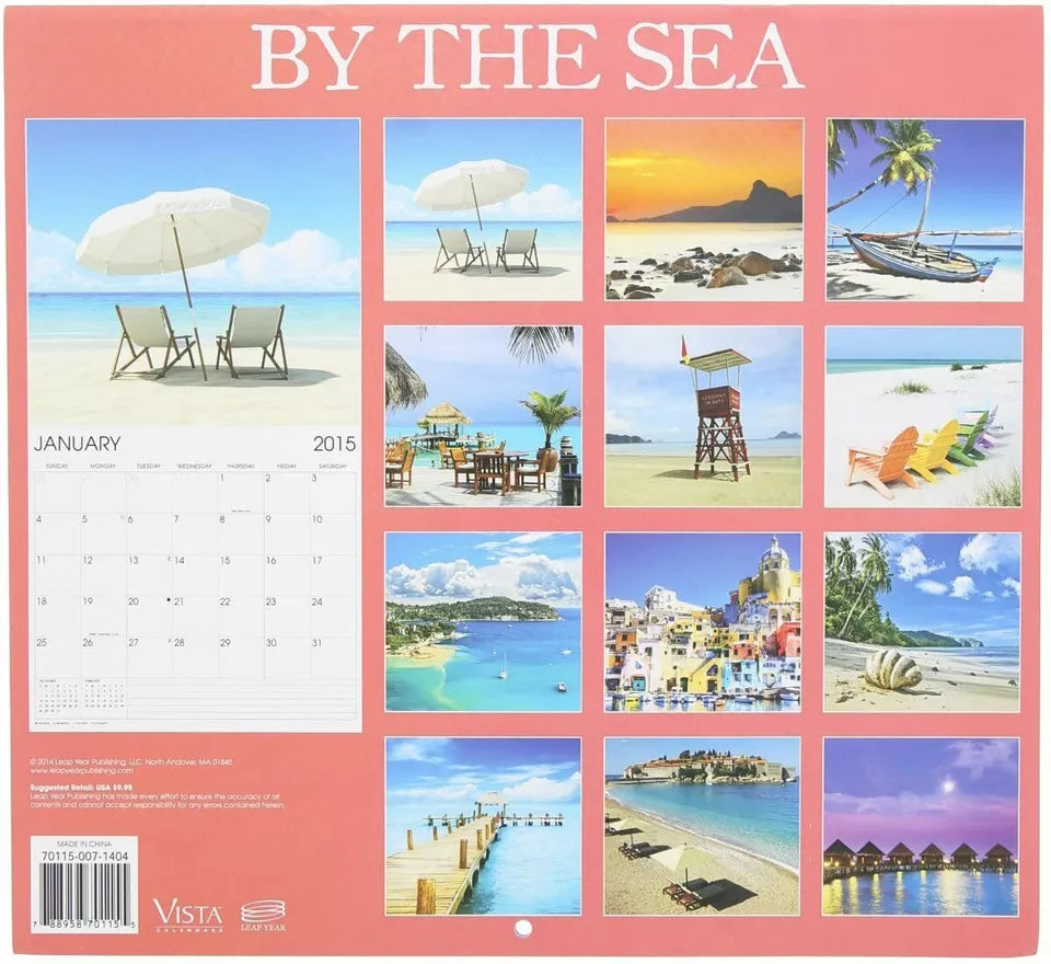 2015 By The Sea 12x11 Vista 16-Month Wall Calendar