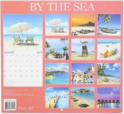 2015 By The Sea 12x11 Vista 16-Month Wall Calendar