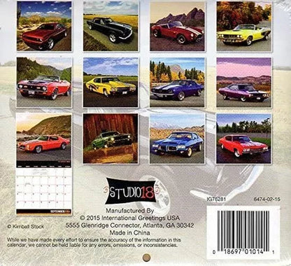 2016 16 Month Mini Wall Calendar (Muscle Cars)